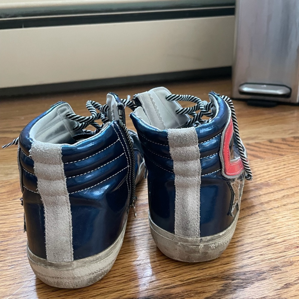 Golden Goose Mid-Top Mixed Leather Sneakers - Picture 2 of 5